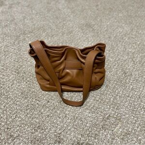 Donald J. Pliner Tan Leather Shoulder Bag